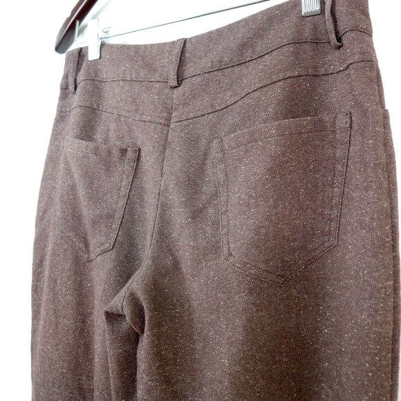 Vintage Cache Size 4 Herringbone Tweed Wide Leg Trousers Brown - Picture 5 of 8